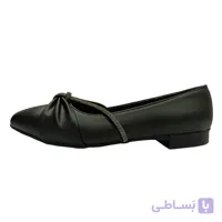 کفش تخت زنانه مدل نگینی پاپیونی چرمی