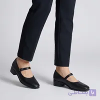 کفش تخت عروسکی زنانه مدل جلو‌ مکعبی رکابدار ساده