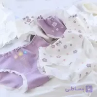 شورت‌‌ زنانه کبریتی فانتزی طرح گل بنفشه