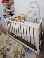 تخت گهواره ای کنار مادر چوبی سایز بزرگ مدل آماندا