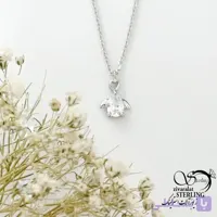 گردنبند نقره نگین اشکی با عیار925 کد 22010