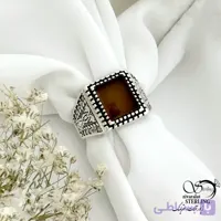 انگشتر مردانه سنگ شرف الشمس (نقره) کد 21433