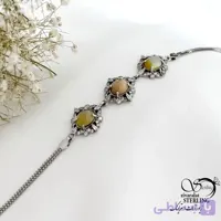 دستبند زنانه نقره با سنگ اوپال عیار 925 ایتالیا کد 21489
