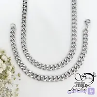 ست دستبند و گردنبند کارتیر مردانه برند استیل کد 22280