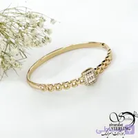 دستبند النگویی طرح مربع ژوپینگ با نگین اتمی کد 21067