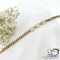 دستبند ژوپینگ کارتیر زنجیری با نگین مربع اتمی کد 21078