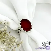 انگشتر نقره 925 عیار سنگ عقیق یمن کبود کد 21426