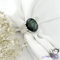 انگشتر نقره 925 عیار سنگ لابرادوریت کد 22056