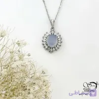 گردنبند زنانه عقیق یمن کبود 925عیار کد 21574