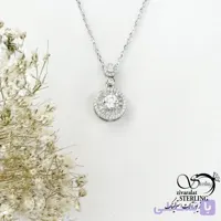 گردنبند نقره 925 عیار طرح جواهری کد 22012