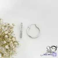 گوشواره حلقه طرح دار 2سانتی با نقره ایتالیا کد 22107
