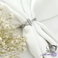 انگشتر ایتالیایی طرح کلاسیک با نگین اتمی 925عیار کد 21529