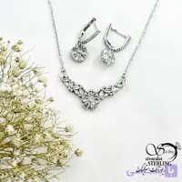 نیمست ایتالیایی 925 عیار جواهری گل دار کد 21611