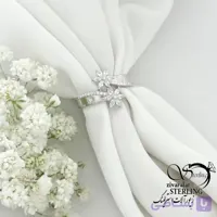 انگشتر نقره گلدار طرح دولاین کد 22242