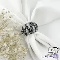 انگشتر نقره سیاه قلم با عیار925 کد 21900