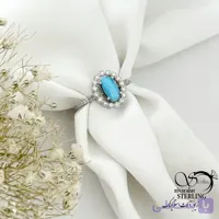 انگشتر فیروزه زنانه رکاب ساخت ایتالیا کد 21557