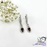 گوشواره نقره طرح یاقوت سرخ عیار 925 ایتالیا کد 21607
