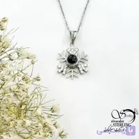 گردنبند نقره 925 عیار گوله برف با نگین تلسکوپی کد 21619
