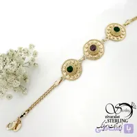 دستبند دایره ای مشابه طلا کیفیت فوق العاده کد 22249