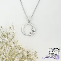 گردنبند حلقه نگین دار با نقره ایتالیا کد 22004