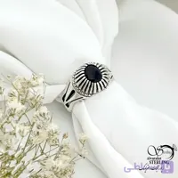 انگشتر نقره سنگ اونیکس با عیار925 کد 21420