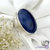 انگشتر عقیق یمن کبود نقره 925عیار رکاب دست ساز امید کد 21408