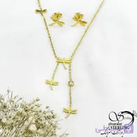 نیمست استیل آویز شاپرک طرح طلا کد 21053