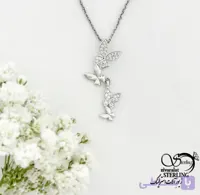 گردنبند پروانه ای نگین دار طرح مدرن کد 22184