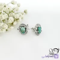 گوشواره نقره 925 عیار میخی با سنگ فیروزه کد 22307