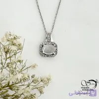 گردنبند نقره ایتالیایی عیار925 سنگ درنجف کد 21502