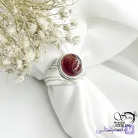 انگشتر نقره عقیق رکاب پشت بسته کد 22059