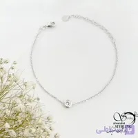 دستبند نقره ظریف تک نگین عیار925 کد 21274