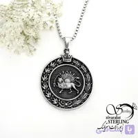 گردنبند طرح سیاه قلم برند استیل (خورشید) کد 22266