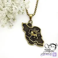 گردنبند استیل نقشه ایران (شیر) کد 22262