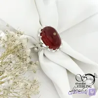 انگشتر عقیق چشم دار با رکاب نقره 925 عیار کد 21855