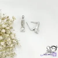گوشواره کلیپسی نقره تک نگین کد 22104