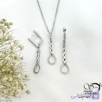 نیمست نقره ایتالیایی طرح اشکی کد 21356