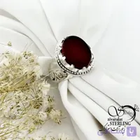 انگشتر نقره 925 عیار عقیق قرمز کد 21874