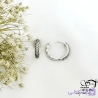 گوشواره کلیپسی نقره 925 عیار فول نگین کد 21334