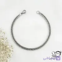 دستبند برند استیل مردانه طرح کارتیر سفید کد 21822