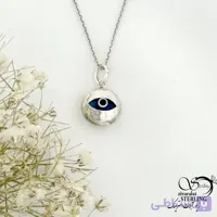 گردنبند نقره آینه ای چشم نظر کد 21337