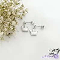 پیرسینگ گوش تاج نقره 925 عیار ایتالیایی کد 22091