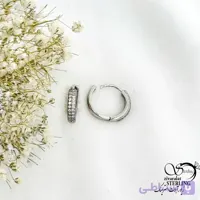 گوشواره نقره نگین دار (کلیپسی) عیار925 کد 21283