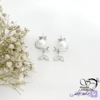 گوشواره نقره 925 عیار آویز دم وال کد 21932