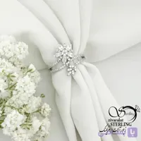 انگشتر گل نقره با عیار925 (چند لاین) کد 22204