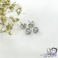 گوشواره نقره نگین دار میخی با نقره ساخت ایتالیا کد 21603
