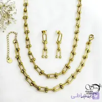سرویس زنانه استیل مدل تیفانی طلایی کد 21688
