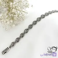 دستبند طرح کلاسیک زنانه سیاه قلم ساخت ایتالیا کد 21488