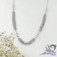 گردنبند نقره چند لاین زنجیری همراه با گوی کد 22020