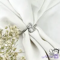 انگشتر نقره 925 عیار طرح برگ دولاین کد 21296